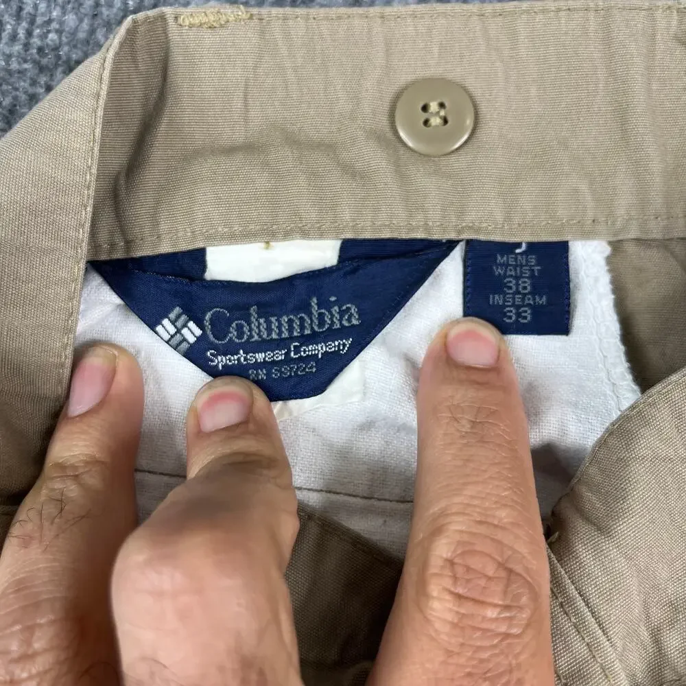Columbia‎ Sportswear Pants Mens 38x33 Khaki Outdoor Hiking Utility Nylon
